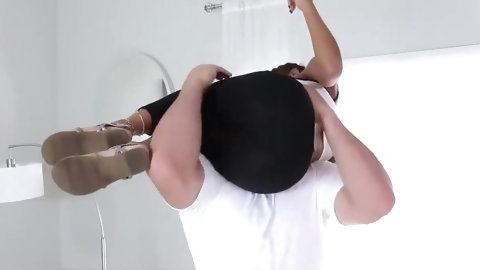 Petite Ebony Bounces On A Stiff Big Cock