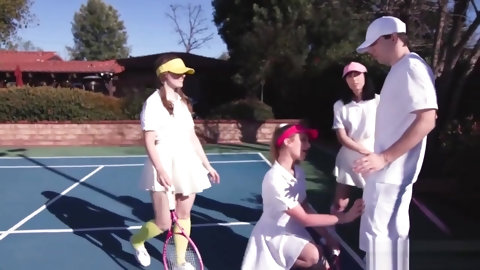 Unusual Tennis Session With Petite...