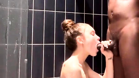 Petite Slut Sucks Bbc In Shower