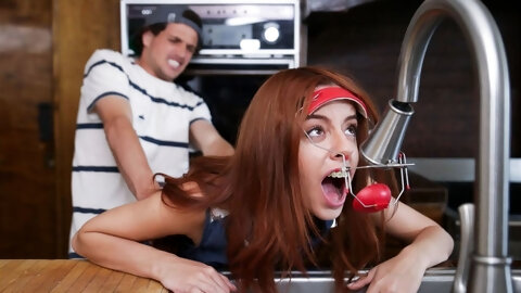 Skinny Teen With Headgear And Braces...