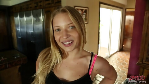 Skinny Blonde Babe Alyssa Branch Moans...