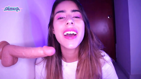 Sucking This Big Dildo And I Love...