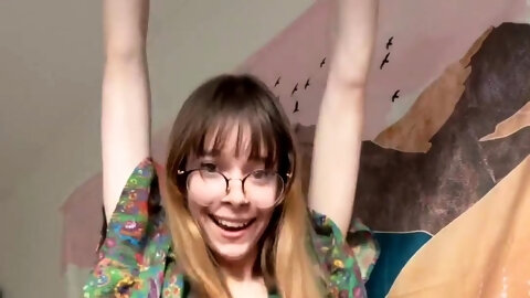 Curly Blonde Teen Records Solo Dildo...