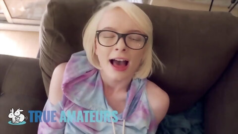 Petite Nerdy Blonde Craves A Big Load -...