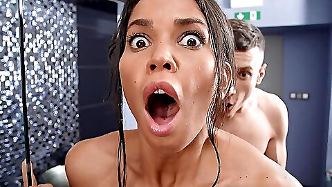 Huge Facial Ends Petite Girls'...