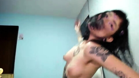 Petite Rocker Cosplay Tattooed Babe Naked...