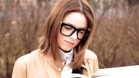 Young Chick In Glasses Satisfies Her...