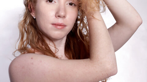 Petite Curly Haired Redhead Nicki Blue...