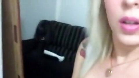 Gorgeous Blond Tranny Wanks