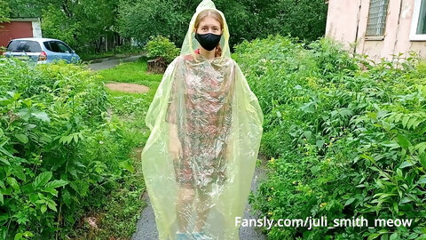 Girl In A Raincoat Flashing Tits And Ass...