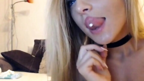 Blonde Petite Teen Sloppy Blowjob And...